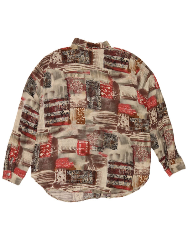 Bluză cămașă supradimensionată pentru femei Vintage IT 48 XL Patchwork multicolor