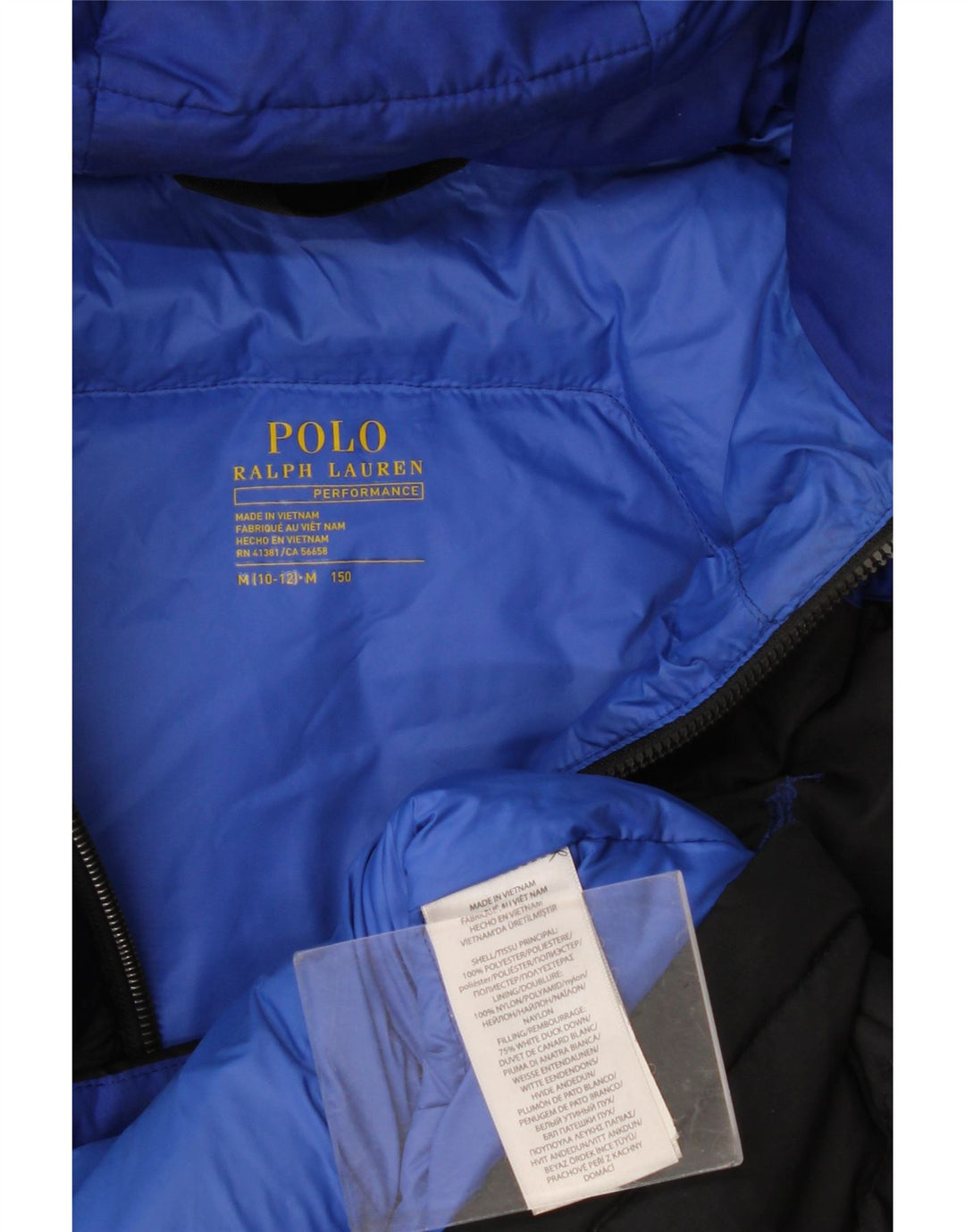 Jachetă căptușită Polo Ralph Lauren pentru băieți 10-11 ani, mediu negru, color block