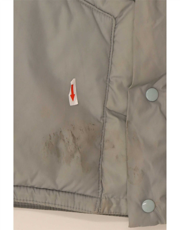 Jachetă căptușită cu glugă Fiorucci pentru bărbați UK 38 Medium Gri Nylon colorblock