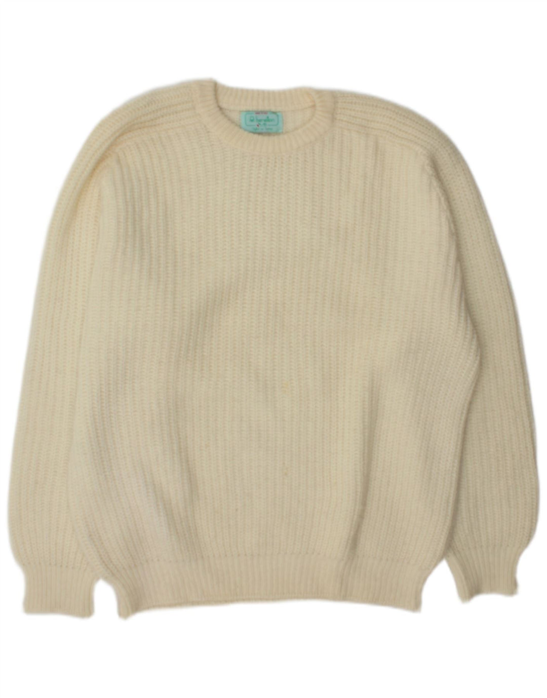 Pulover pentru bărbați Benetton, cu gât de barcă, XL, alb