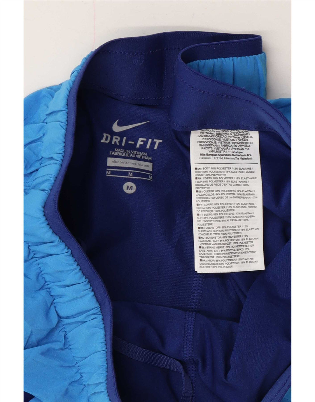 Pantaloni scurți sport Nike Dri Fit pentru femei UK 12 Medium Blue Poliester