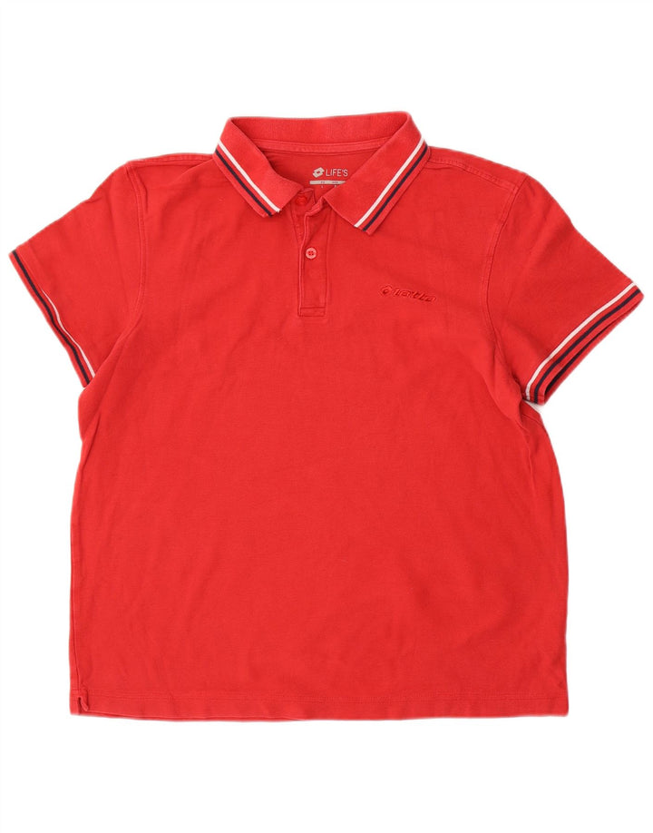 Tricou polo Lotto Life's pentru bărbați, bumbac roșu mediu