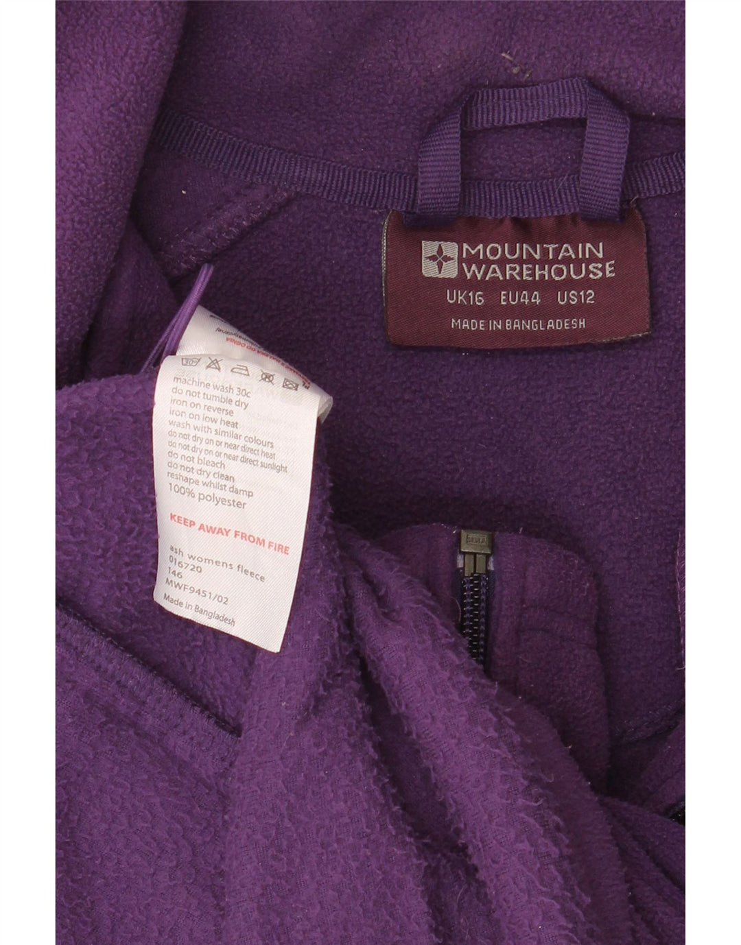 Jachetă polară pentru femei Mountain Warehouse UK 16 Poliester violet mare