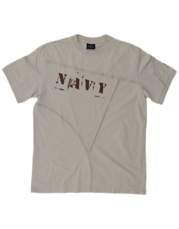 TRUSSARDI Tricou grafic pentru bărbați Top XL Bumbac albastru