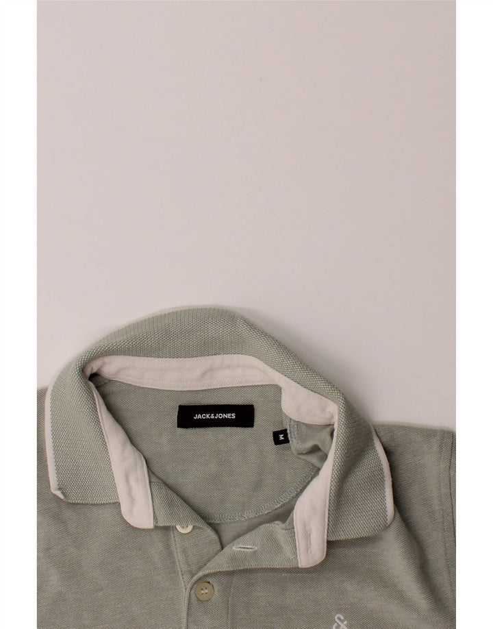 JACK & JONES Mens Polo Shirt Medium Grey Cotton Vintage Jack & Jones and Second-Hand Jack & Jones from Messina Hembry 