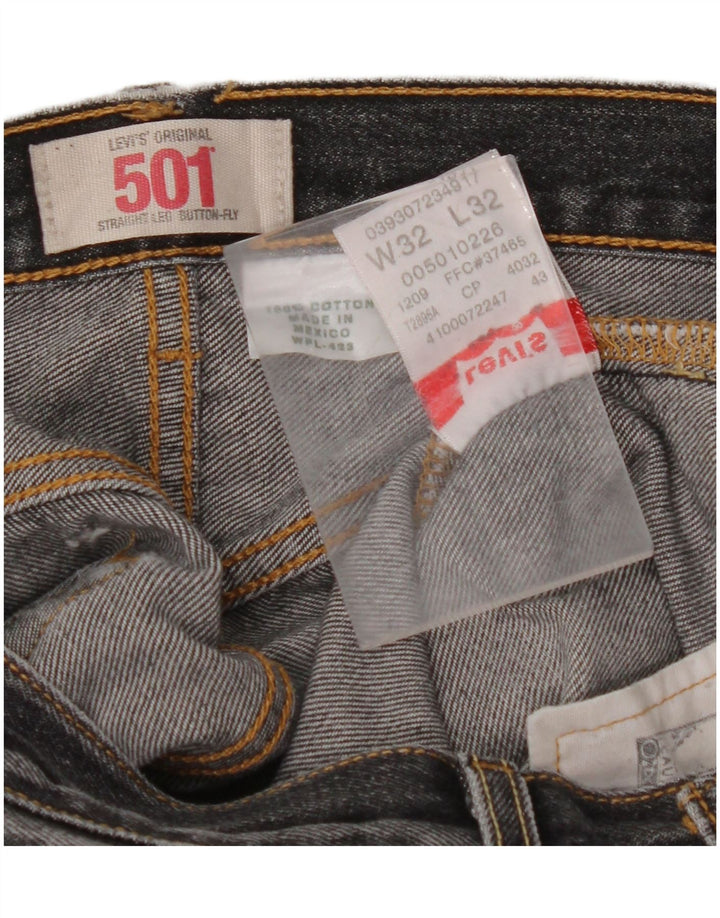 Blugi drepti pentru bărbați LEVI'S 501 W32 L32 bumbac negru