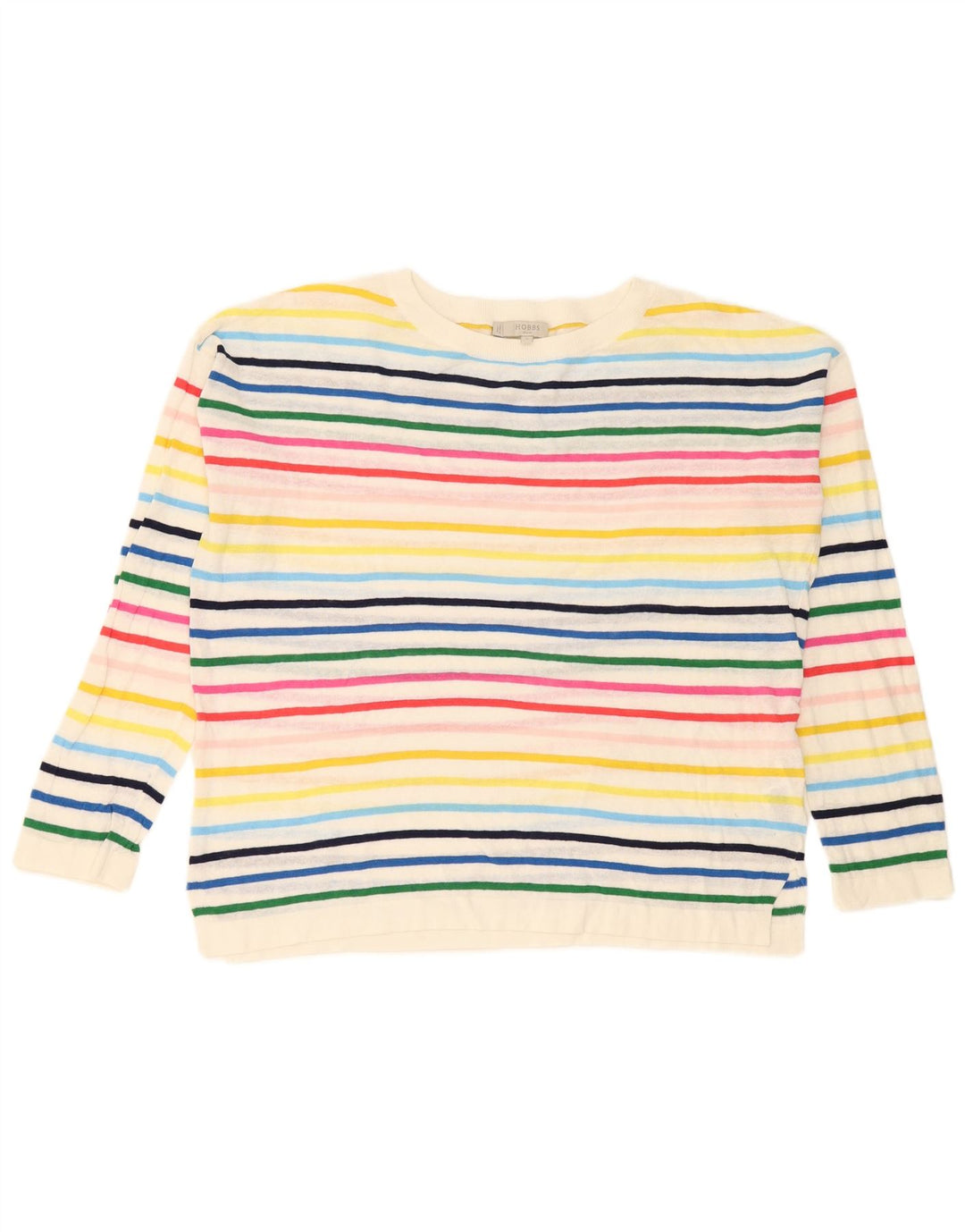 Pulover Hobbs pentru damă, cu gât de barcă, cu dungi medii, multicolore, UK 14