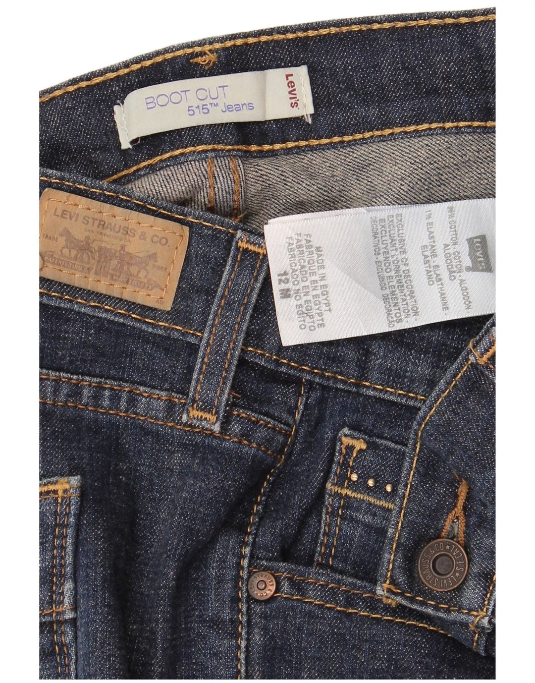 LEVI'S Blugi pentru femei 515 Bootcut US 12 Large W34 L32 Bleumarin Bumbac