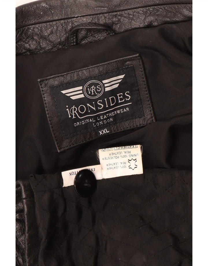 Ironsides Mantoane din piele pentru bărbați UK 44 2XL Negru