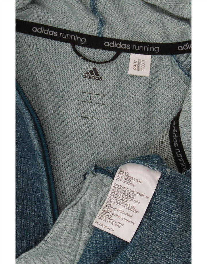 Pulover cardigan cu glugă Adidas pentru bărbați, mare, albastru, poliester