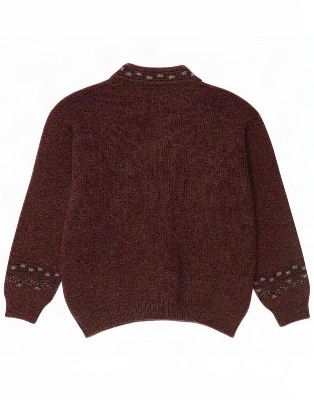 Suspense Mens Cardigan Pulover IT 48 Medium Brown Geometric Acrylic