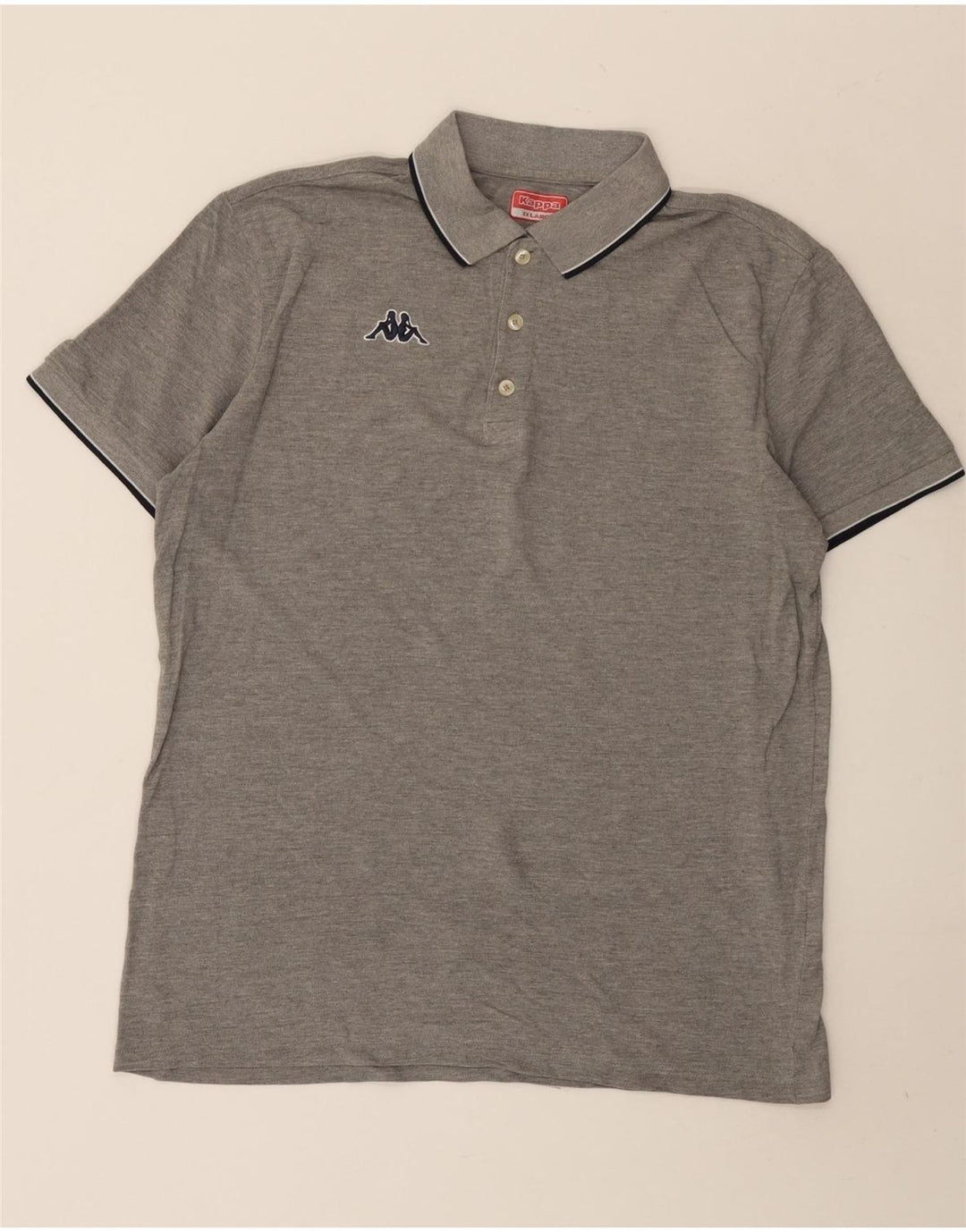 Cămașă polo pentru bărbați Kappa 2XL bumbac cu dungi gri