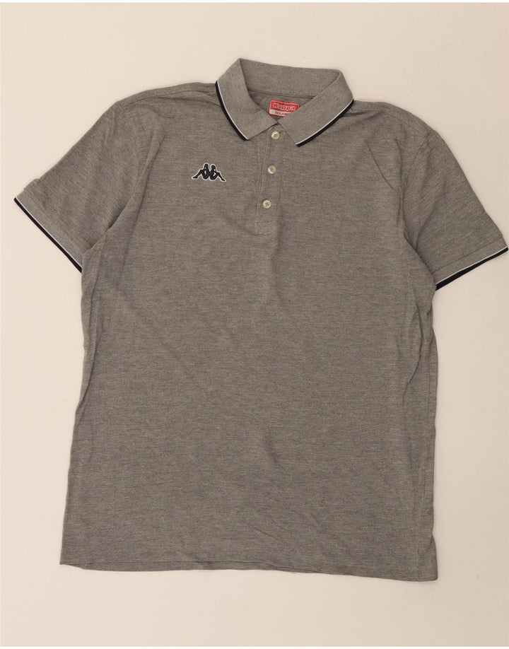 Cămașă polo pentru bărbați Kappa 2XL bumbac cu dungi gri