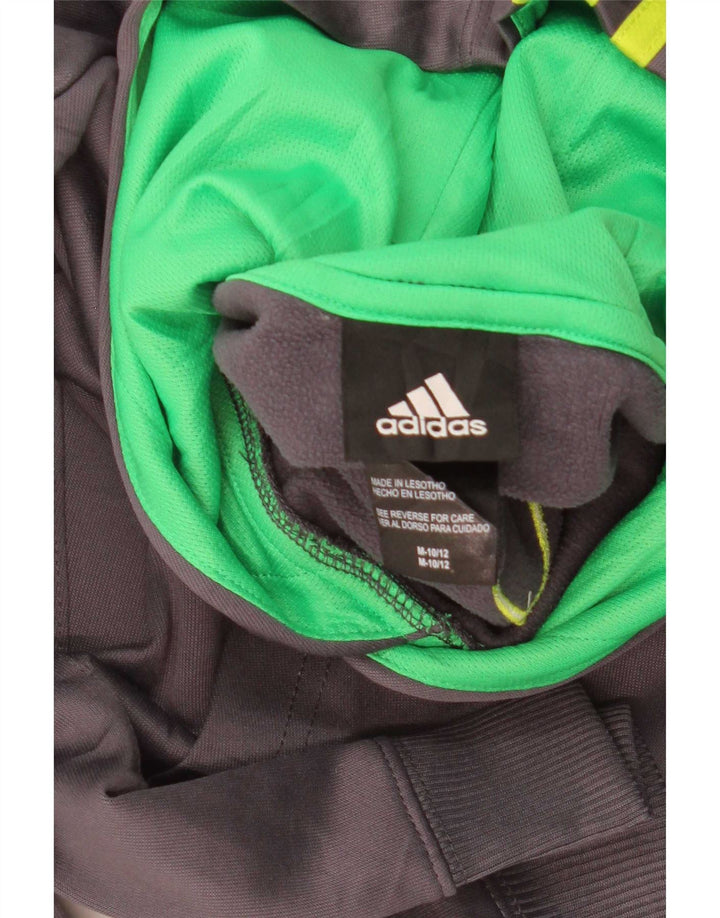 Pulover cu glugă grafic pentru bărbați Adidas, gri mediu, poliester color bloc