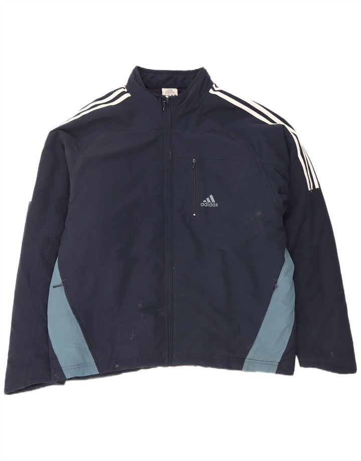 Jachetă de top pentru trening grafic pentru bărbați Adidas, mare, albastru, poliester