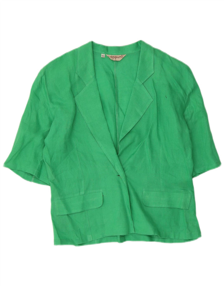 Jachetă vintage pentru femei cu mânecă scurtă cu 1 nasture IT 44 in verde mediu