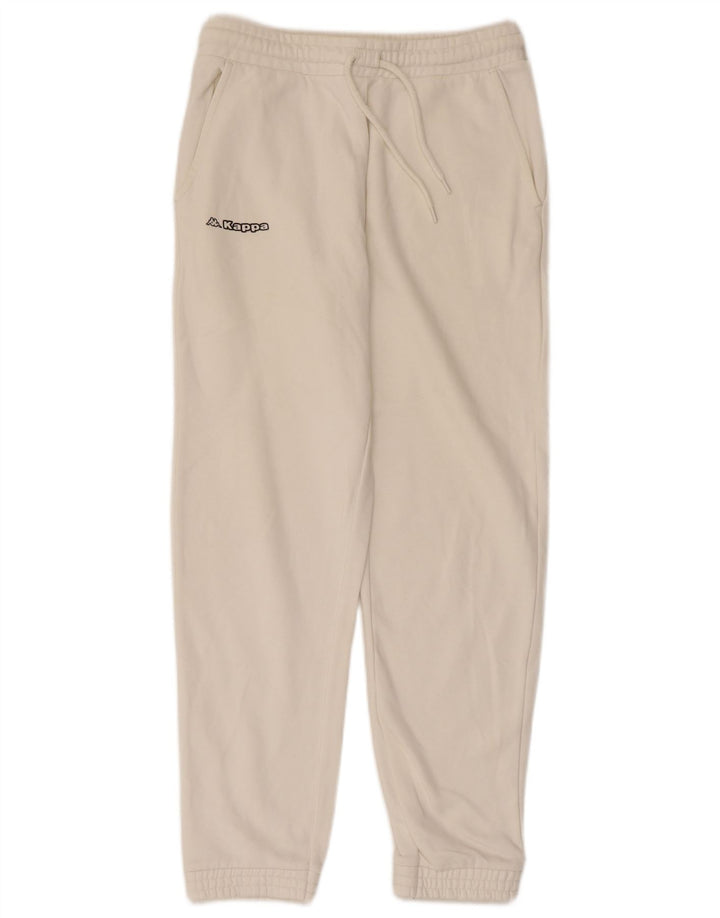 Pantaloni de trening KAPPA Bărbați Joggeri Mici Bumbac Alb