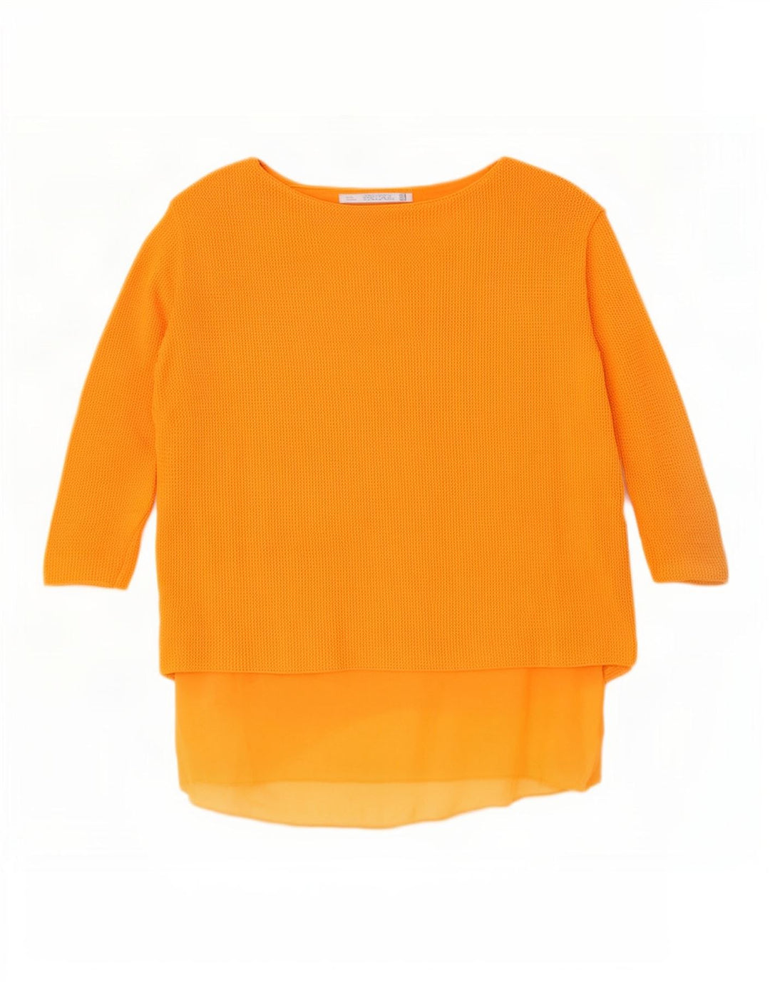Top femeie Zara cu mâneci 3/4 UK 10 mic portocaliu