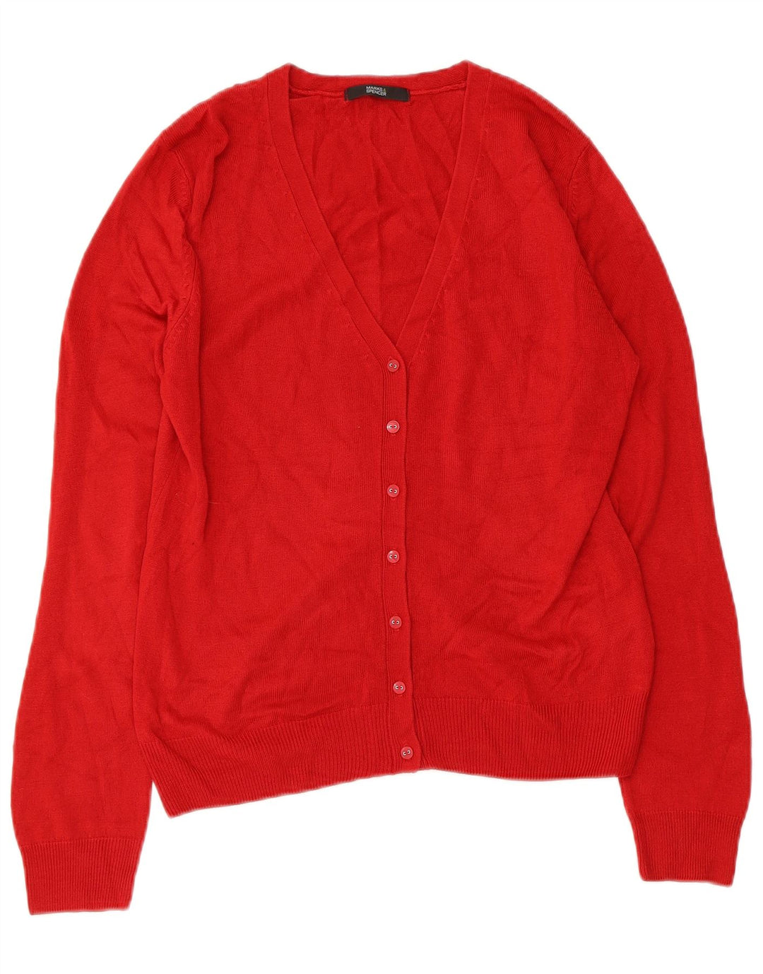MARKS & SPENCER Pulover cardigan pentru femei UK 12 Medium Red Acrylic