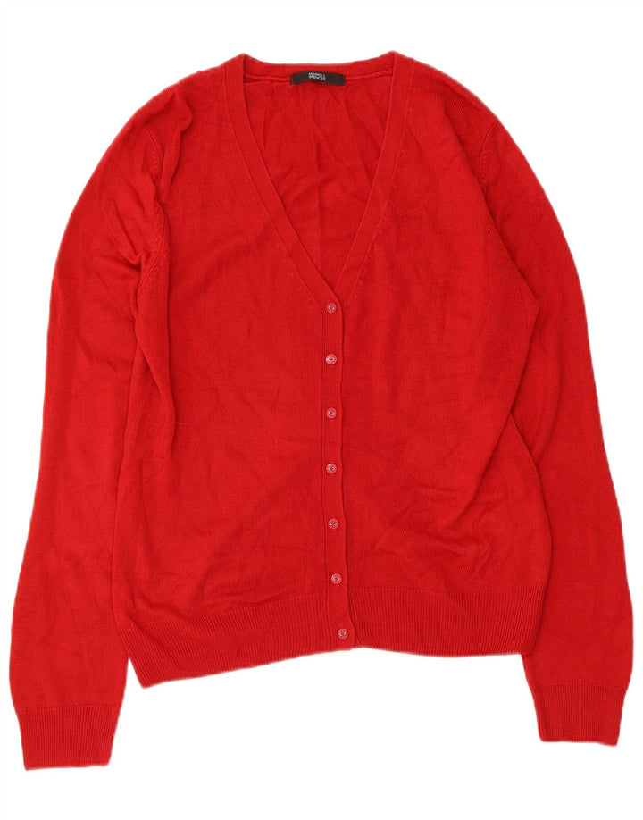 MARKS & SPENCER Pulover cardigan pentru femei UK 12 Medium Red Acrylic