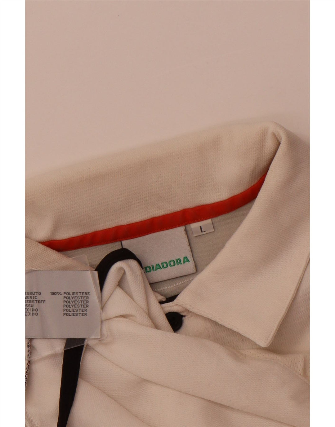 Tricou polo pentru bărbați Diadora, mare, alb, din poliester color bloc