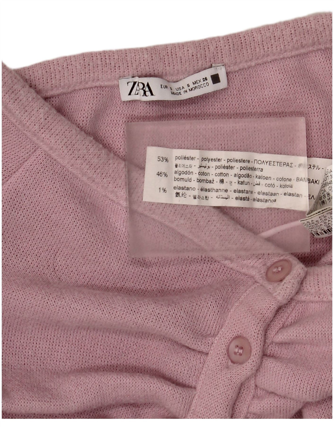 Top crop pentru femei Zara UK 8 mic roz poliester