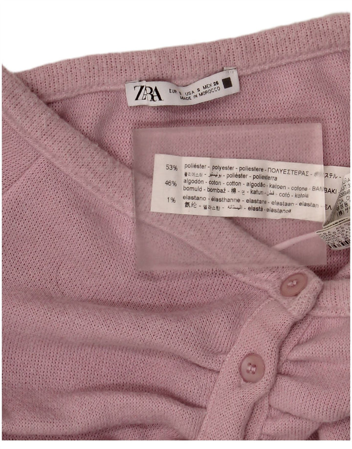 Top crop pentru femei Zara UK 8 mic roz poliester