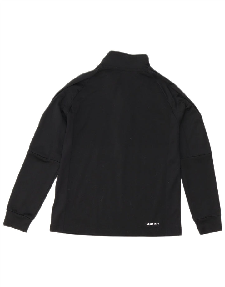 Adidas Boys Aeroready Zip Neck Pullover Trening Top 9-10 ani negru