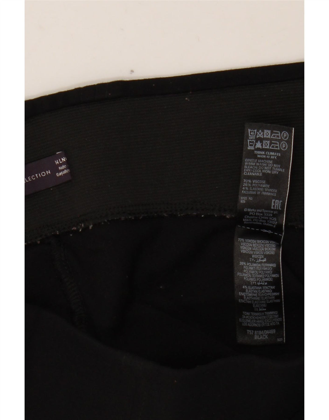 MARKS & SPENCER Leggings pentru femei UK 14 Large Black Viscose