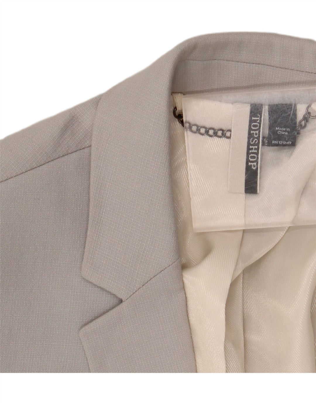 TOPSHOP Womens 1 Button Blazer Jacket UK 8 Small Grey Polyester