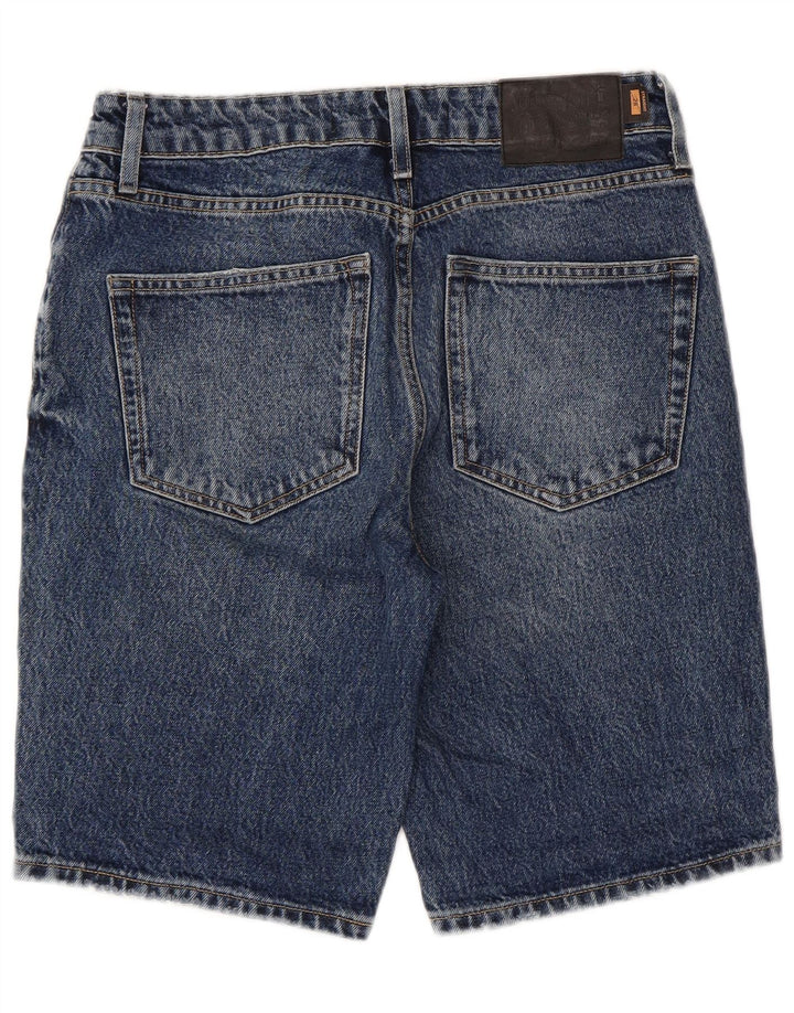 Pantaloni scurți din blugi pentru femei SUPERDRY W28, bumbac albastru mediu
