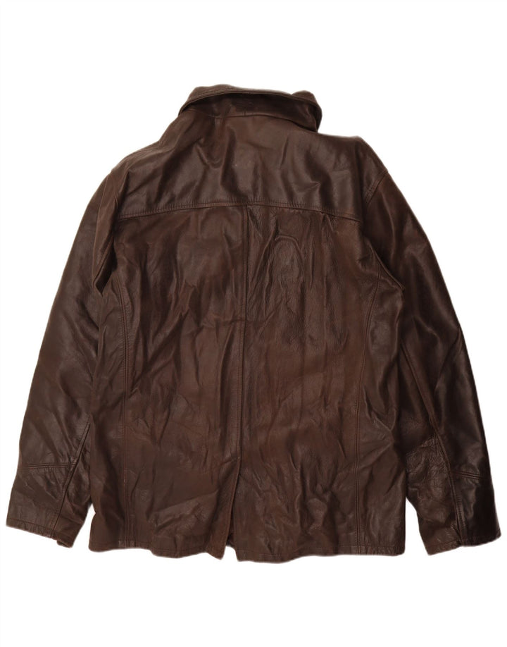 Jachetă de piele pentru bărbați VINTAGE IT 52 XL din piele maro