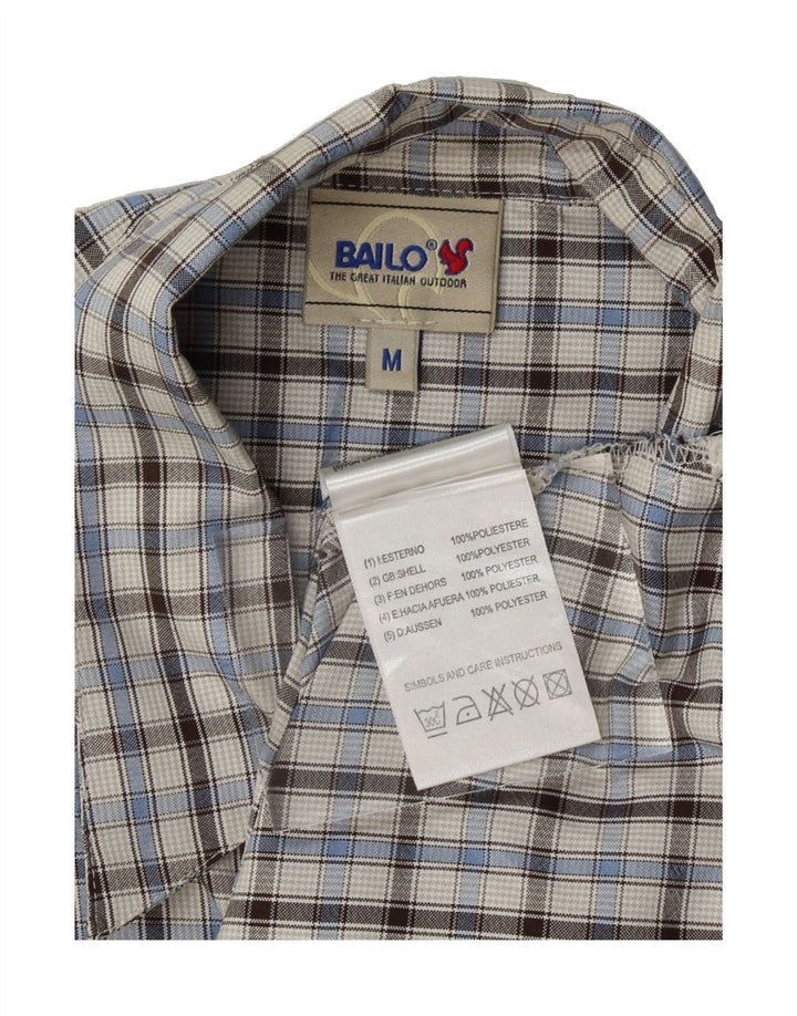BAILO Womens Sleeveless Shirt UK 14 Medium Blue Check Polyester Vintage Bailo and Second-Hand Bailo from Messina Hembry 