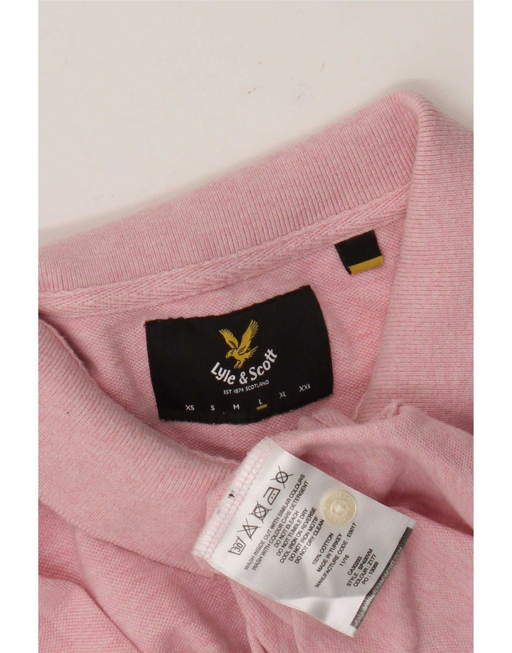 Tricou polo pentru bărbați Lyle & Scott, bumbac roz mare