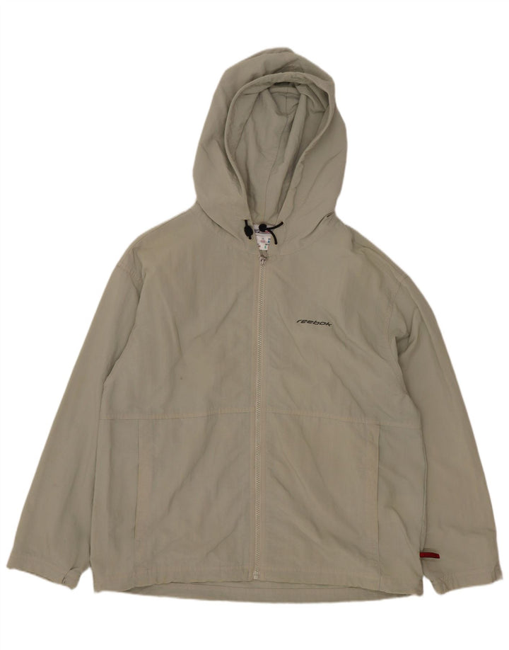 Jachetă de ploaie cu glugă pentru femei Reebok UK 12 Medium Beige Nylon