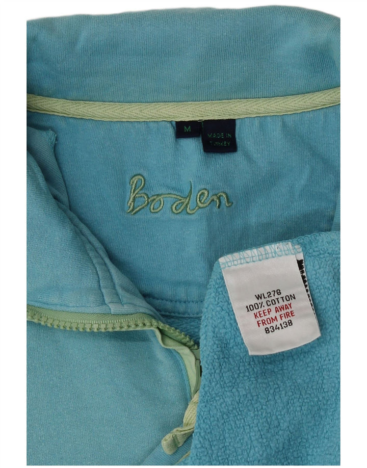 Pulover Boden pentru femei, cu fermoar, cu gât, UK 14, bumbac albastru mediu