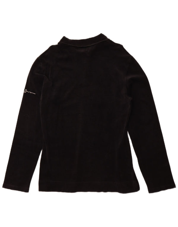 Cămașă polo cu mânecă lungă din catifea pentru bărbați Armani Jeans, bumbac negru XL