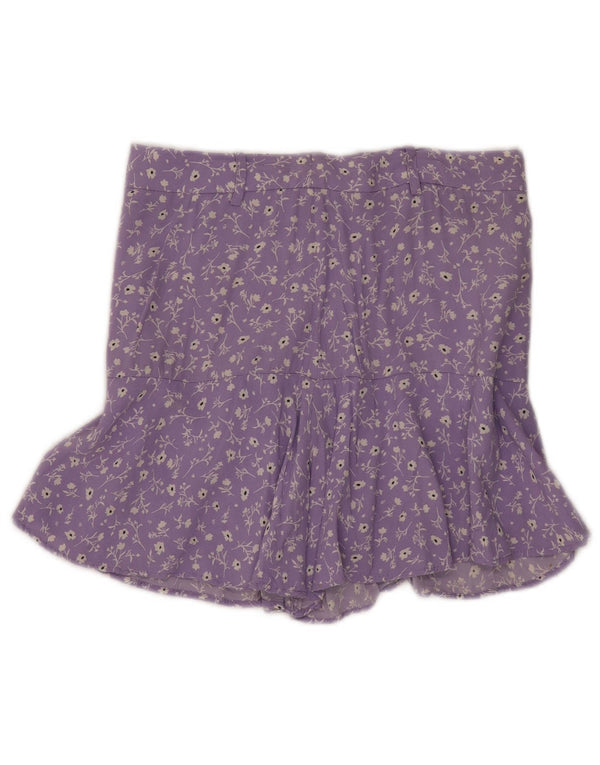 Fusta mini pentru femei Zara Medium W28 Viscoză Florală Mov