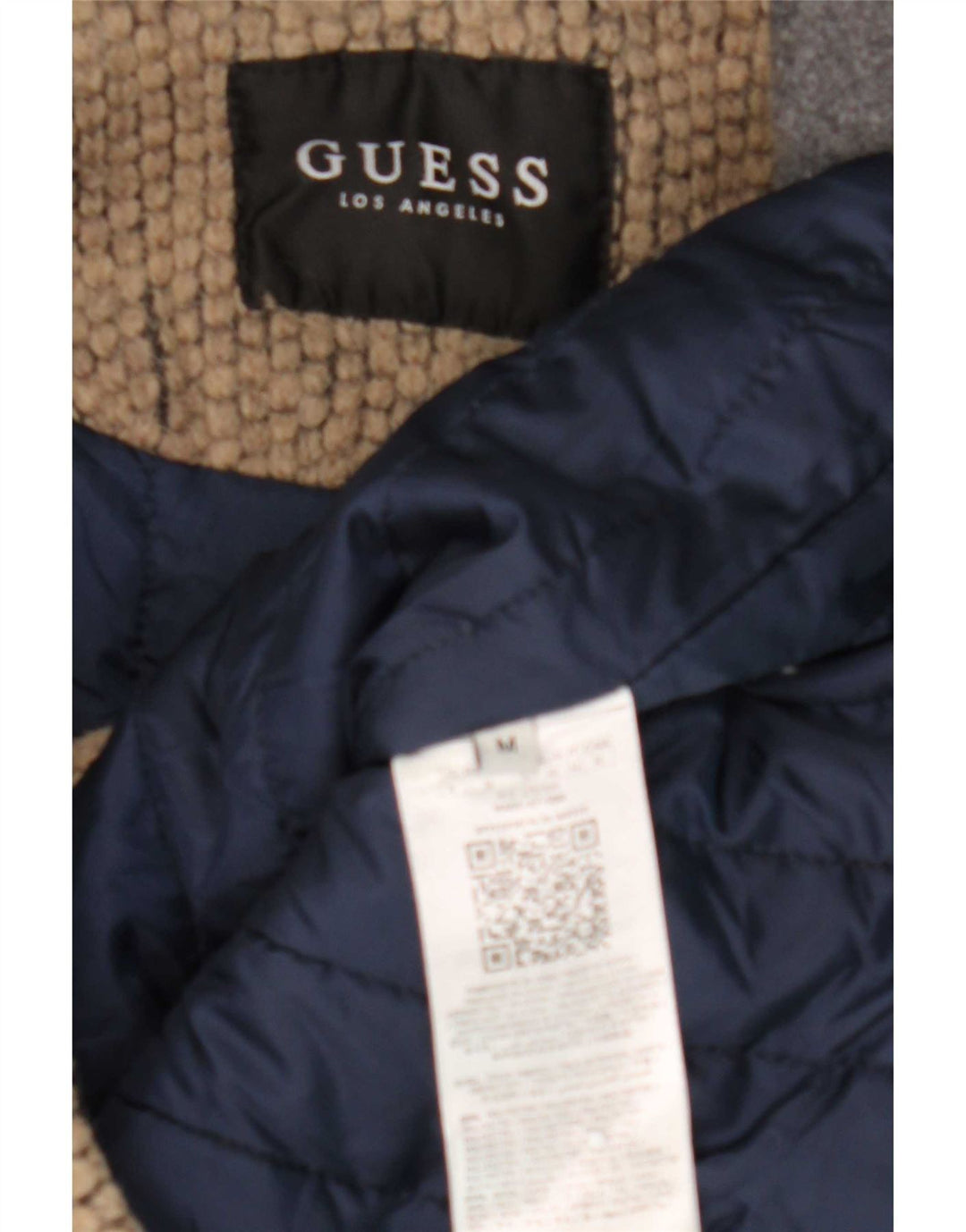 Jachetă duffle cu glugă Guess pentru bărbați UK 38 Poliester maro mediu