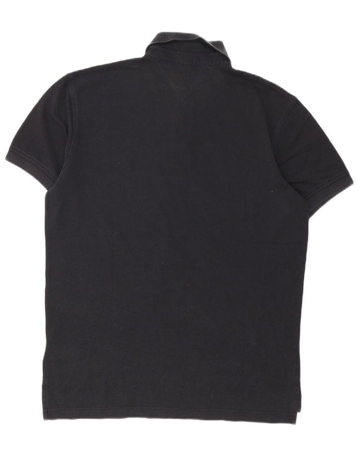 Tricou polo Tommy Hilfiger pentru bărbați, mare, negru, bumbac