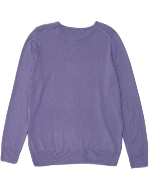 Pulover pentru femei Marks & Spencer cu decolteu cu barca UK 14 mare violet acrilic