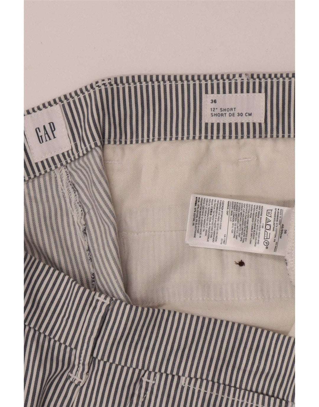 Pantaloni scurți chino pentru bărbați Gap W36, bumbac cu dungi albastre mari
