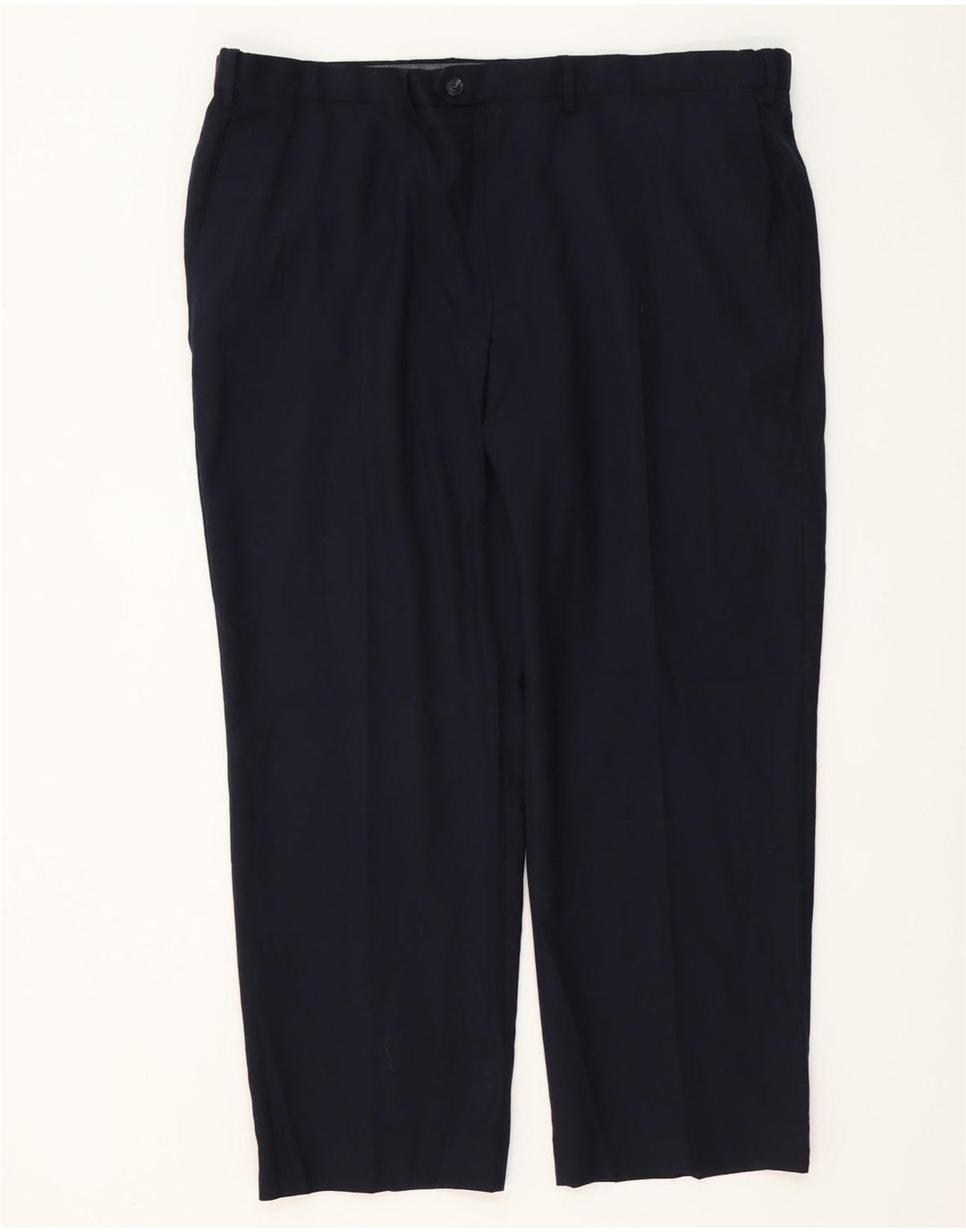 MARKS & SPENCER Pantaloni de costum pentru bărbați, cu tăiere obișnuită, L42 L29 Lână bleumarin