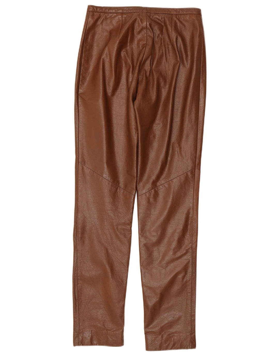 Pantaloni subțiri din piele pentru femei Hennes EU 38 Medium W28 L33 Piele maro