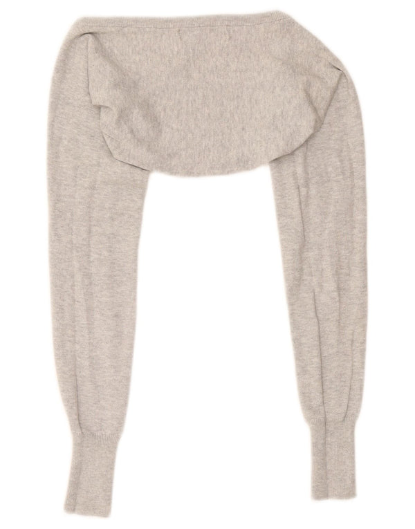 Pulover cardigan Bolero pentru femei Zara UK 12, bumbac gri mediu