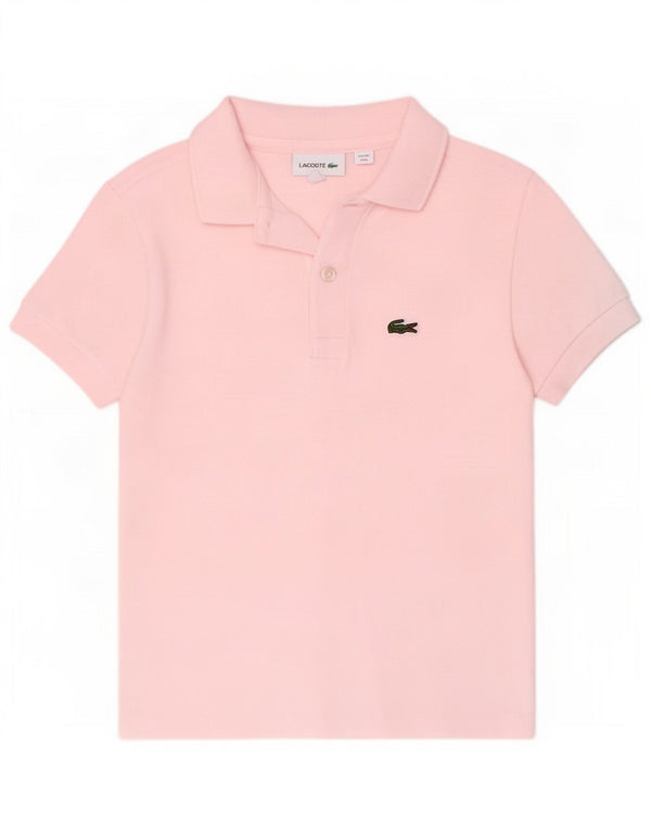 Tricou polo Lacoste pentru baieti 7-8 ani bumbac roz