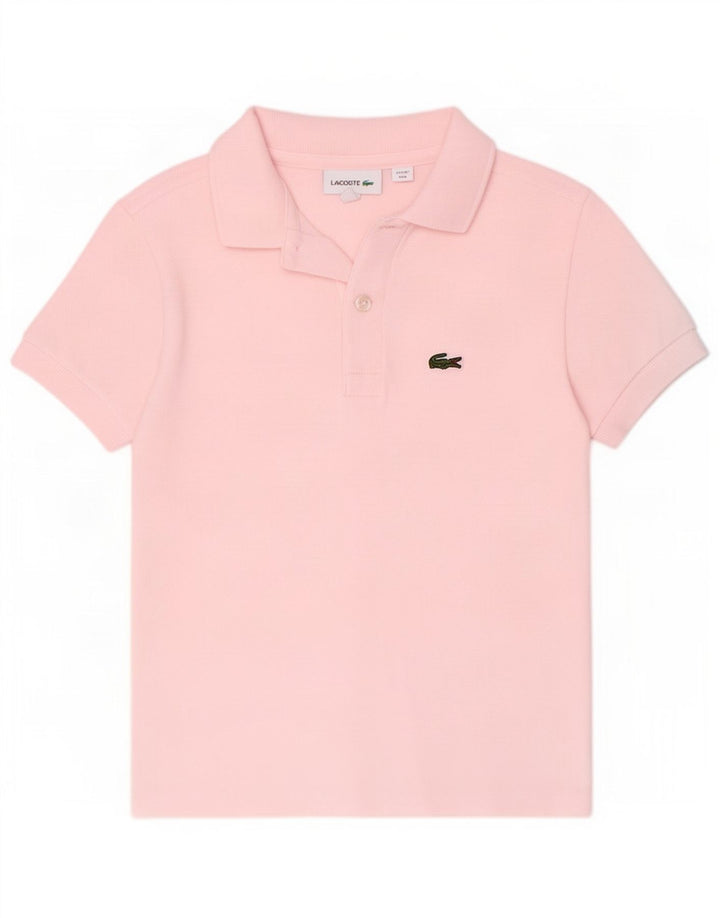 Tricou polo Lacoste pentru baieti 7-8 ani bumbac roz
