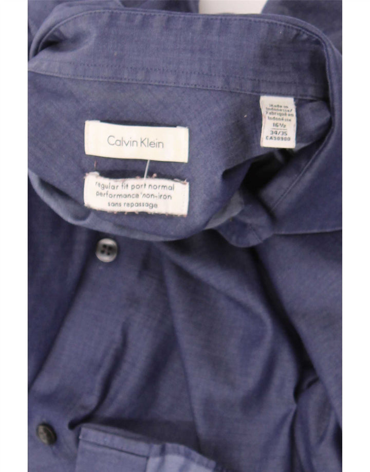 Cămașă Calvin Klein pentru bărbați, cu formă regulată, mărimea 16 1/2 mare, bleumarin