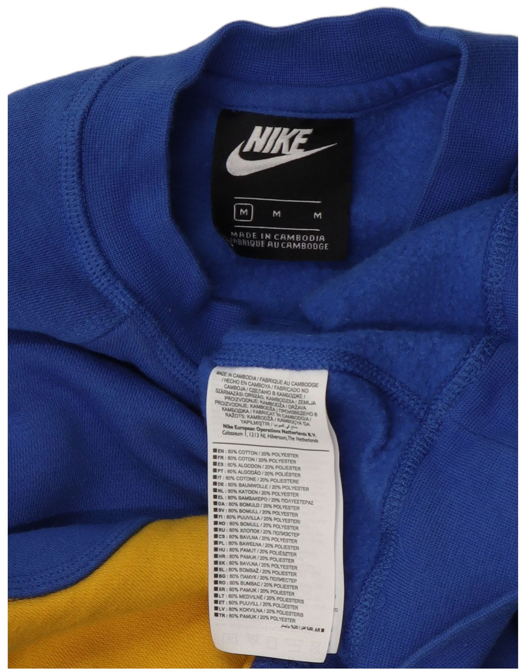 Pulover Nike Graphic Crop pentru femei UK 14 Bumbac albastru mediu