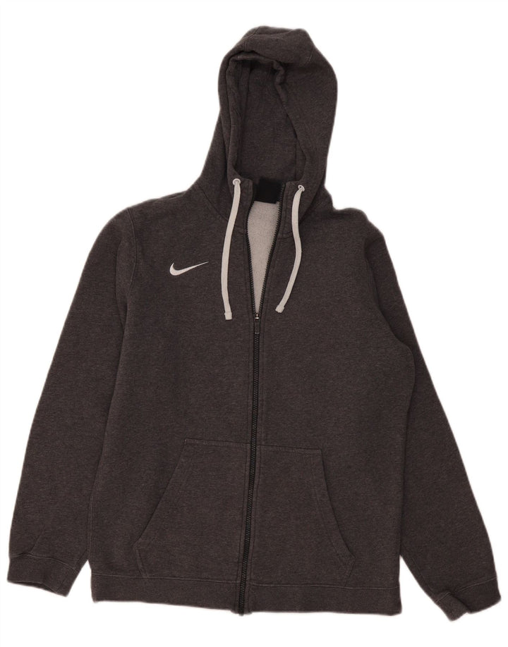 Pulover Nike pentru bărbați, cu fermoar, bumbac, gri mediu